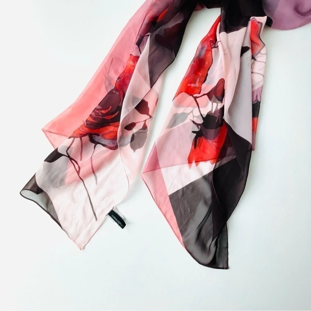Cynthia Rowley Women's Pink Roses Scarf